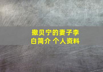 撒贝宁的妻子李白简介 个人资料